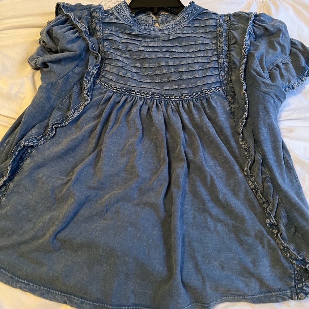 Free People le femme blue top NWT